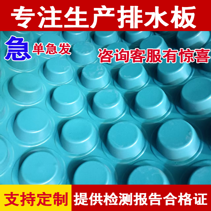 地下室排水板 凹凸塑料排水板2公分滤水板 平口大帽