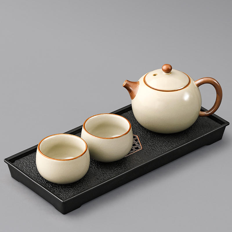 汝窑小茶壶陶瓷功夫茶具套装泡茶具泡茶壶一人饮一壶二杯个人专用