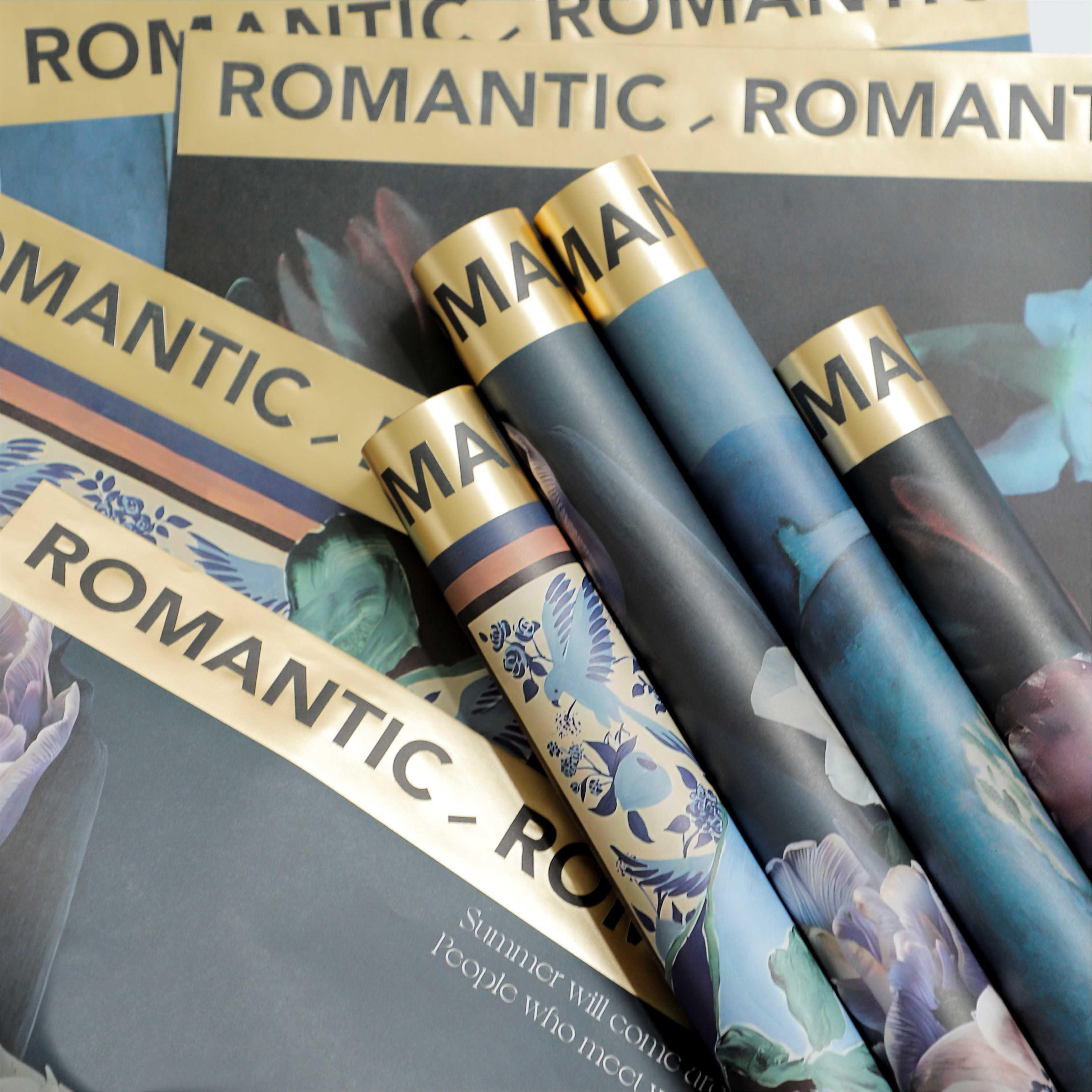 艺术家烫金油画纸花艺牛皮纸鲜花花束DIY材料内搭包装纸