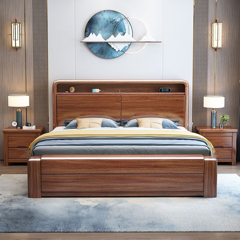 梵宜金丝胡桃木实木床主卧1.8x2现代双人床简约1.5家用卧室储物床