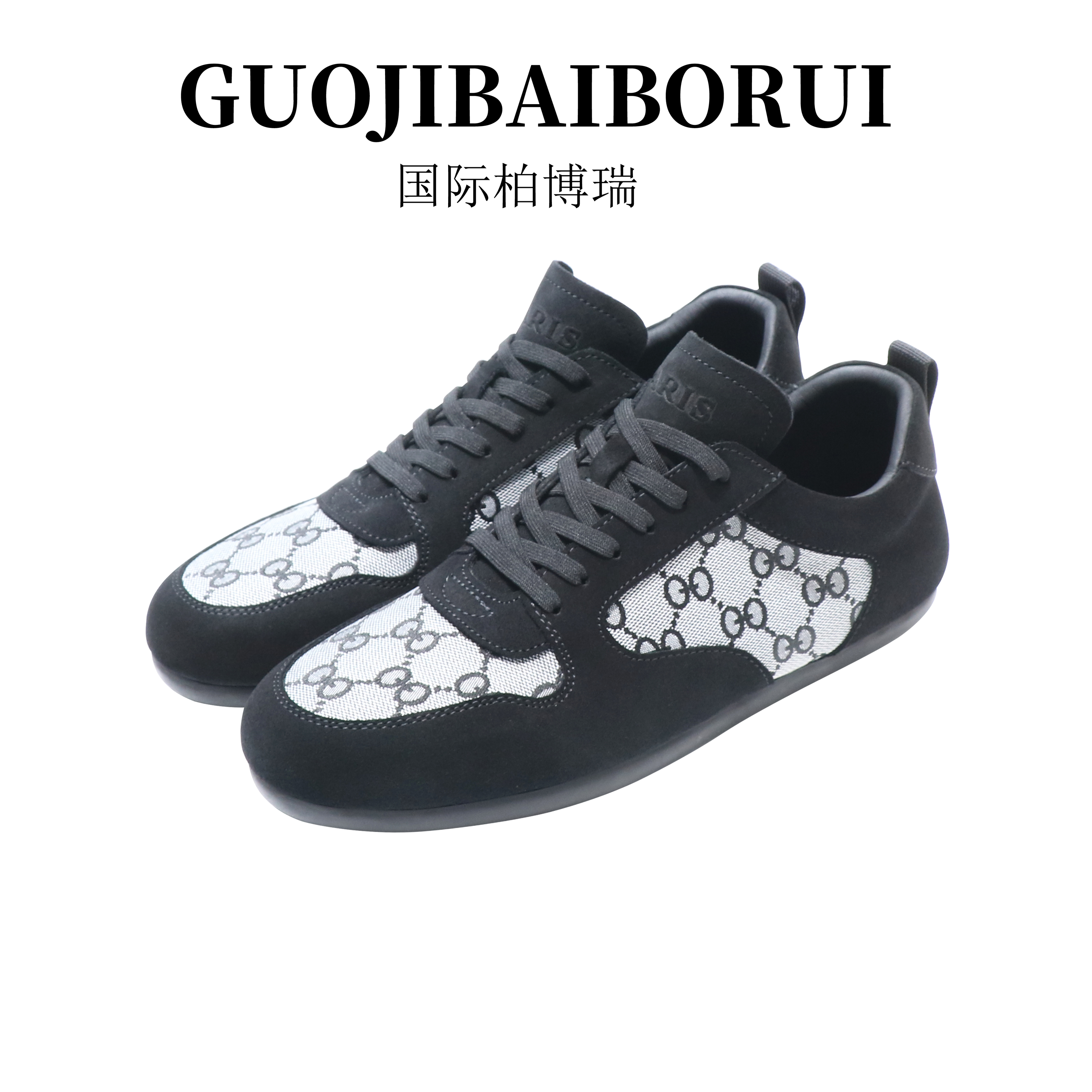 国际柏博瑞皮鞋男款真皮2025新款夏季透气时尚百搭休闲鞋低帮系带