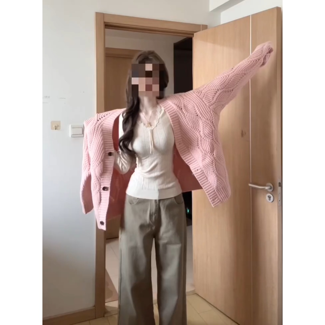 秋季新款温柔慵懒风一整套少女感针织外套修身内搭气质长裤两件套