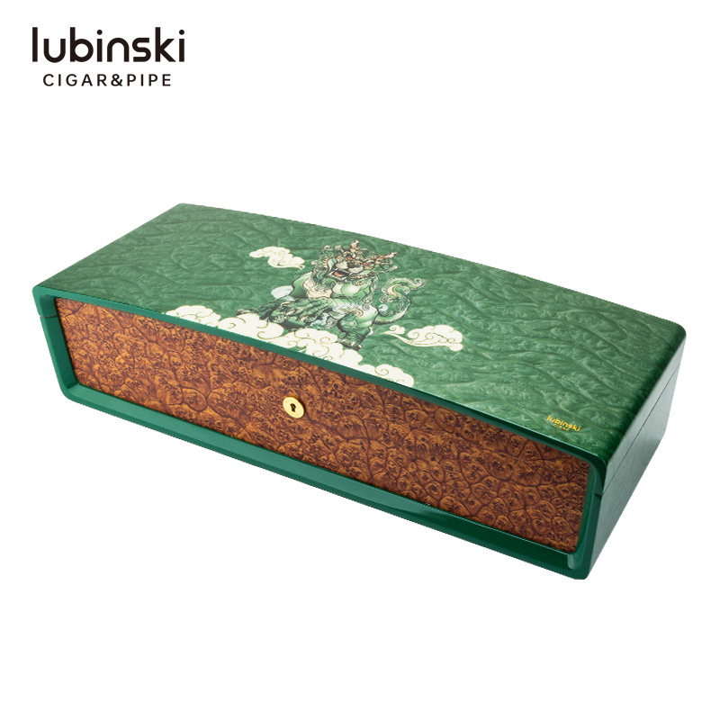 LUBINSKI鲁宾斯基雪茄保湿盒进口雪松木箱艺术饰面钢琴烤漆醇化箱