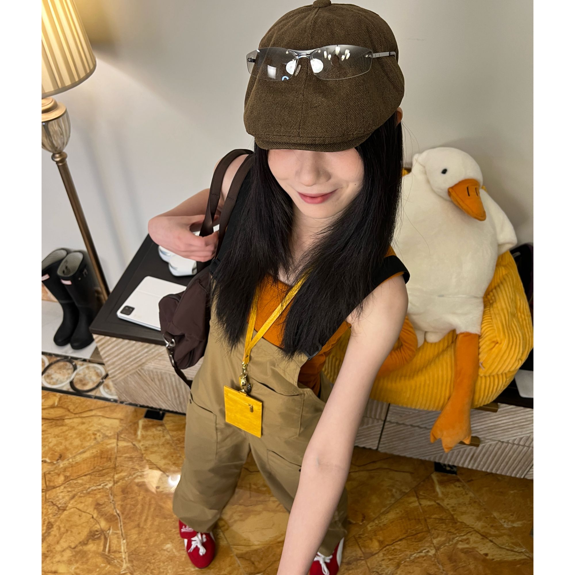 MIN SAN JIN背带裤女生春秋季小清新百搭休闲DY-1108CS