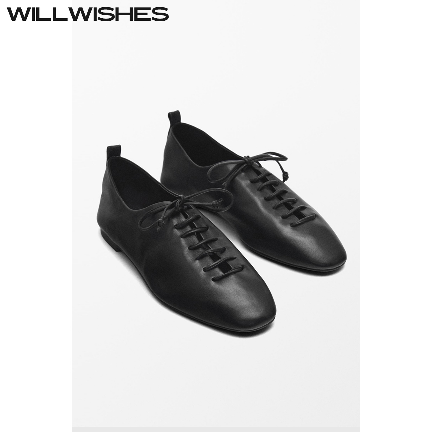 WILLWISHES/王玎原创设计女鞋秋季时尚平底鞋女软皮浅口通勤单鞋