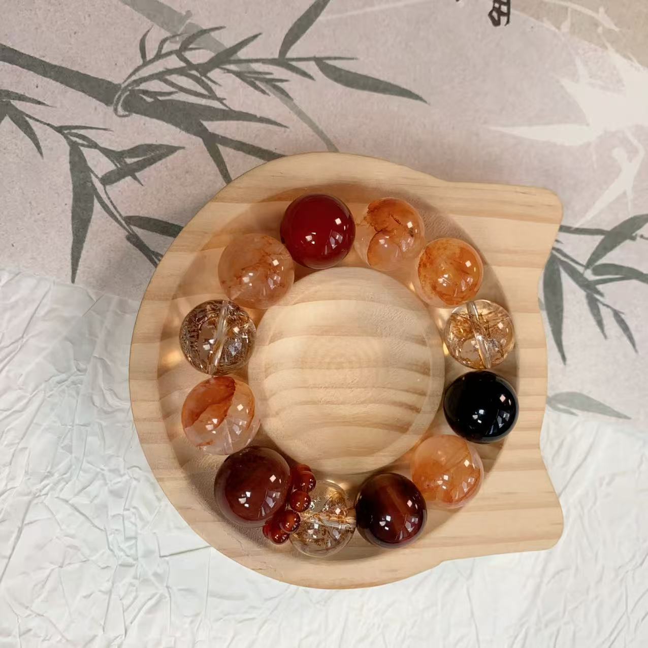 （拍2单）红胶花红虎眼轻奢送礼女款时尚手串原创设计ZDYSJ00446