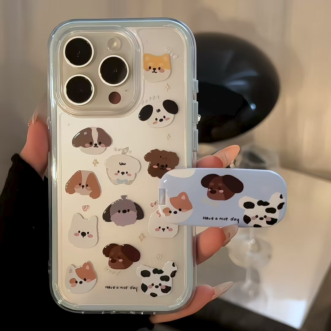 三合一炫彩适用于苹果16promax华为mate70可爱满屏小狗手机壳小米