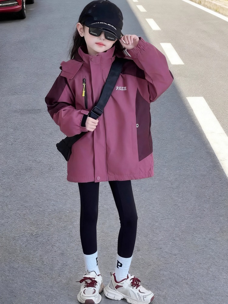 女童秋外套2025新款中大童秋冬季三合一冲锋衣可拆卸儿童秋装风衣