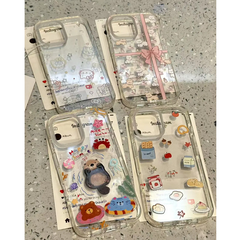 卡通可爱小海獭适用iphone16promax苹果15手机壳14新款13/11高透