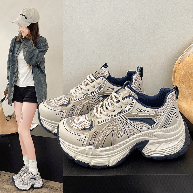 【芙俪兰】春季新款厚底系带老爹鞋透气百搭休闲运动鞋女鞋