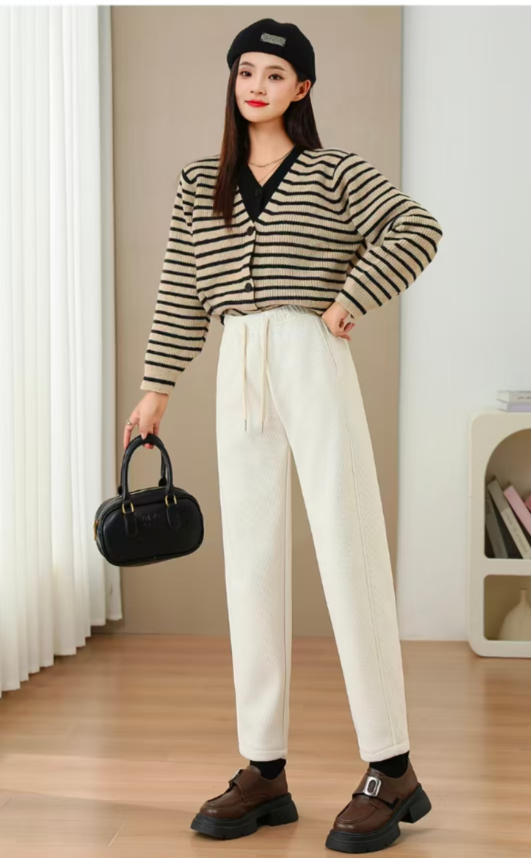 7704  G 秋冬女士暖肤绒休闲裤 F28