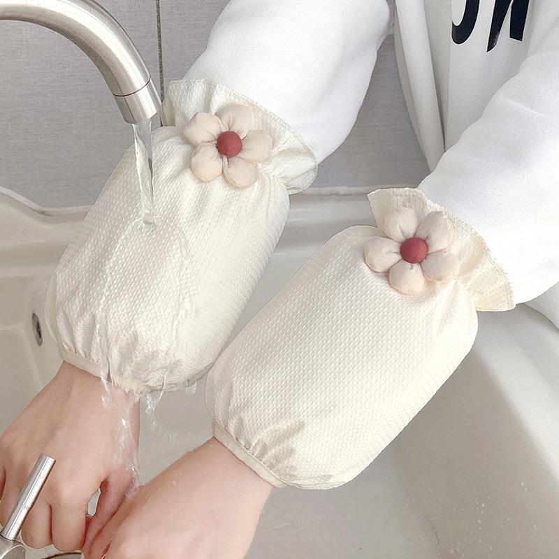 秋冬可爱短款防水袖套成人学生家务干活上班防污护袖羽绒服套袖薄