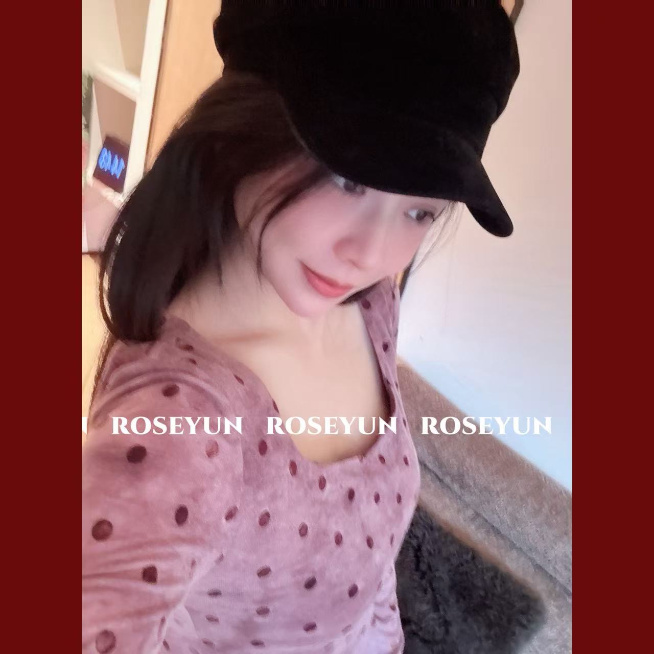 【Rose Yun】植物扎染植绒波点方领长袖上衣    JY115007