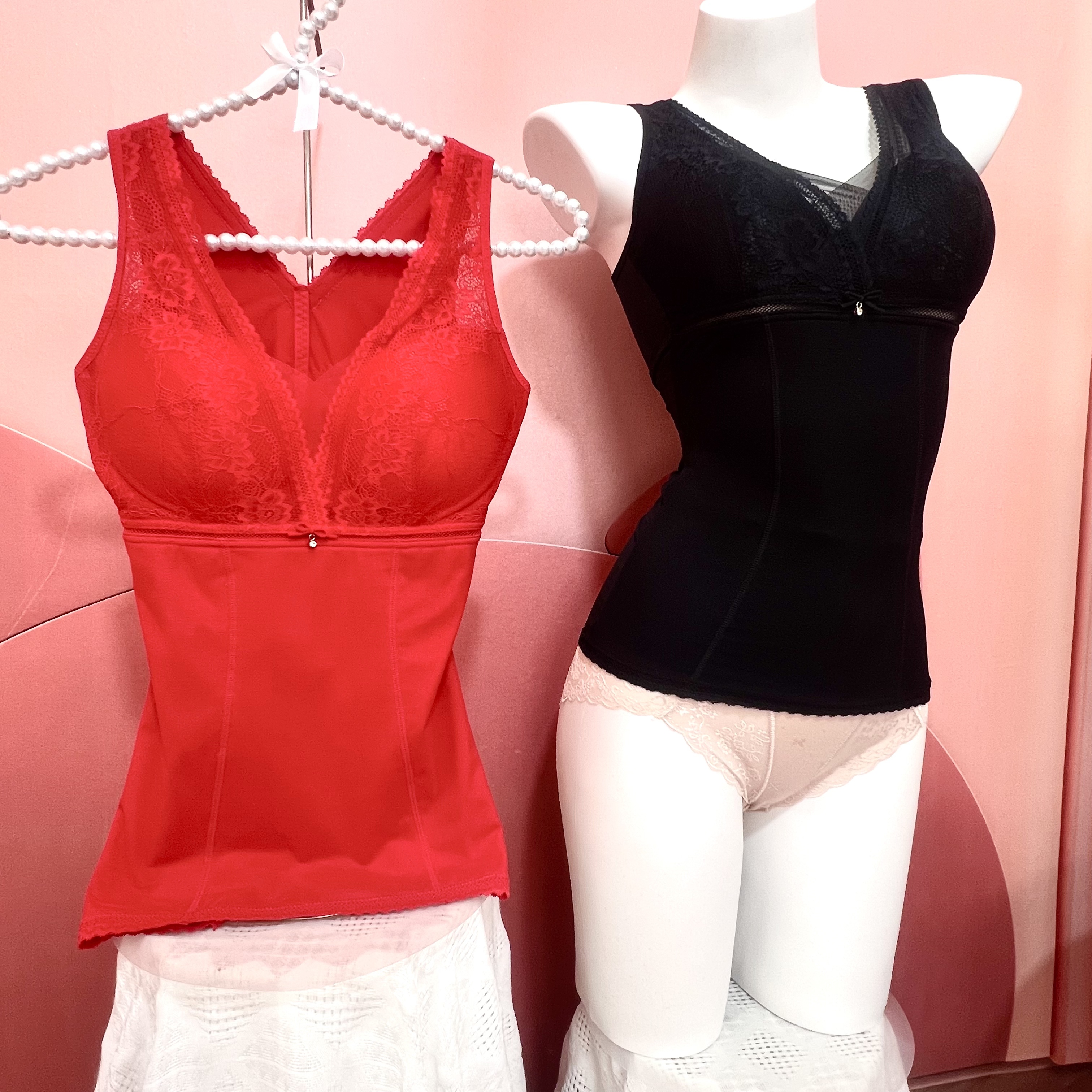 秋冬款保暖加绒收腹塑身衣无钢圈聚拢文胸一体背心有红色保暖护腰