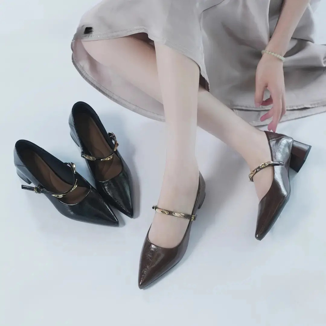 【小金条ultra】5厘米2025秋季新款护趾棉玛丽珍百搭粗跟D0216