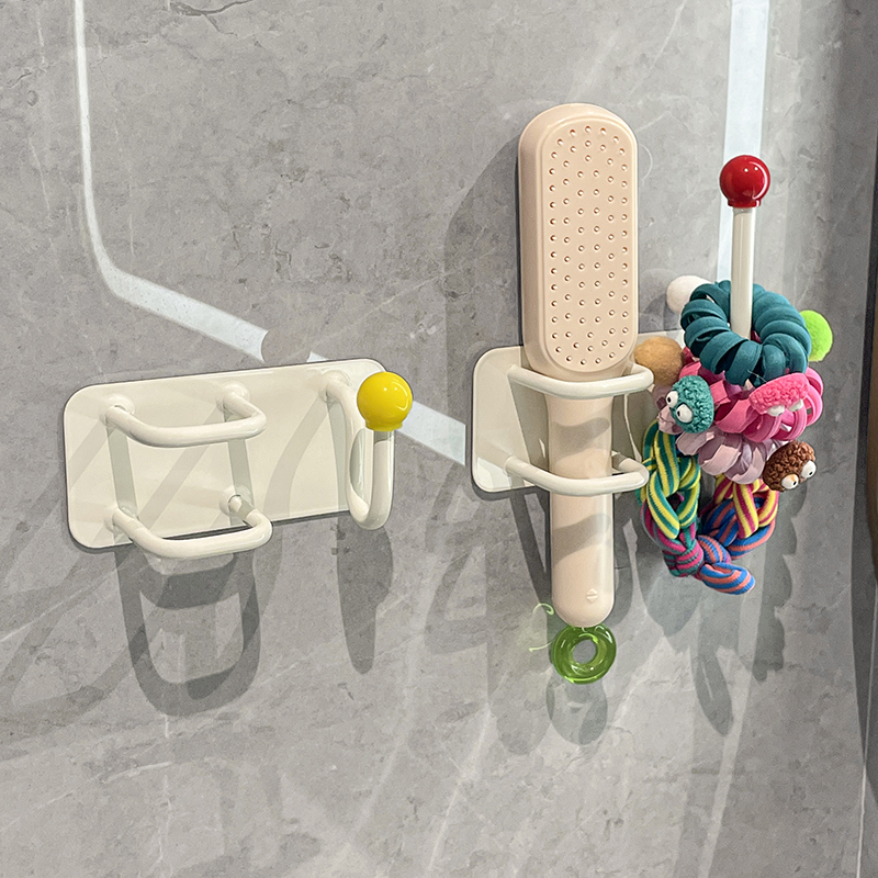 浴室墙壁免打孔壁挂式梳子置物架厕所洗漱台发绳发圈挂钩气垫梳架