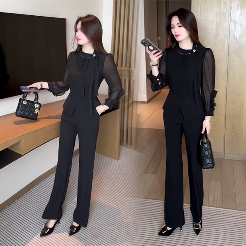 春季新款新中式盘扣穿搭洋气时尚气质休闲减龄套装2025