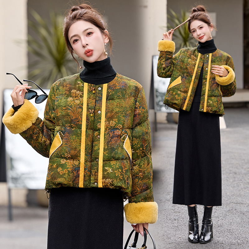 现货现货2025年冬季新中式短款羽绒服