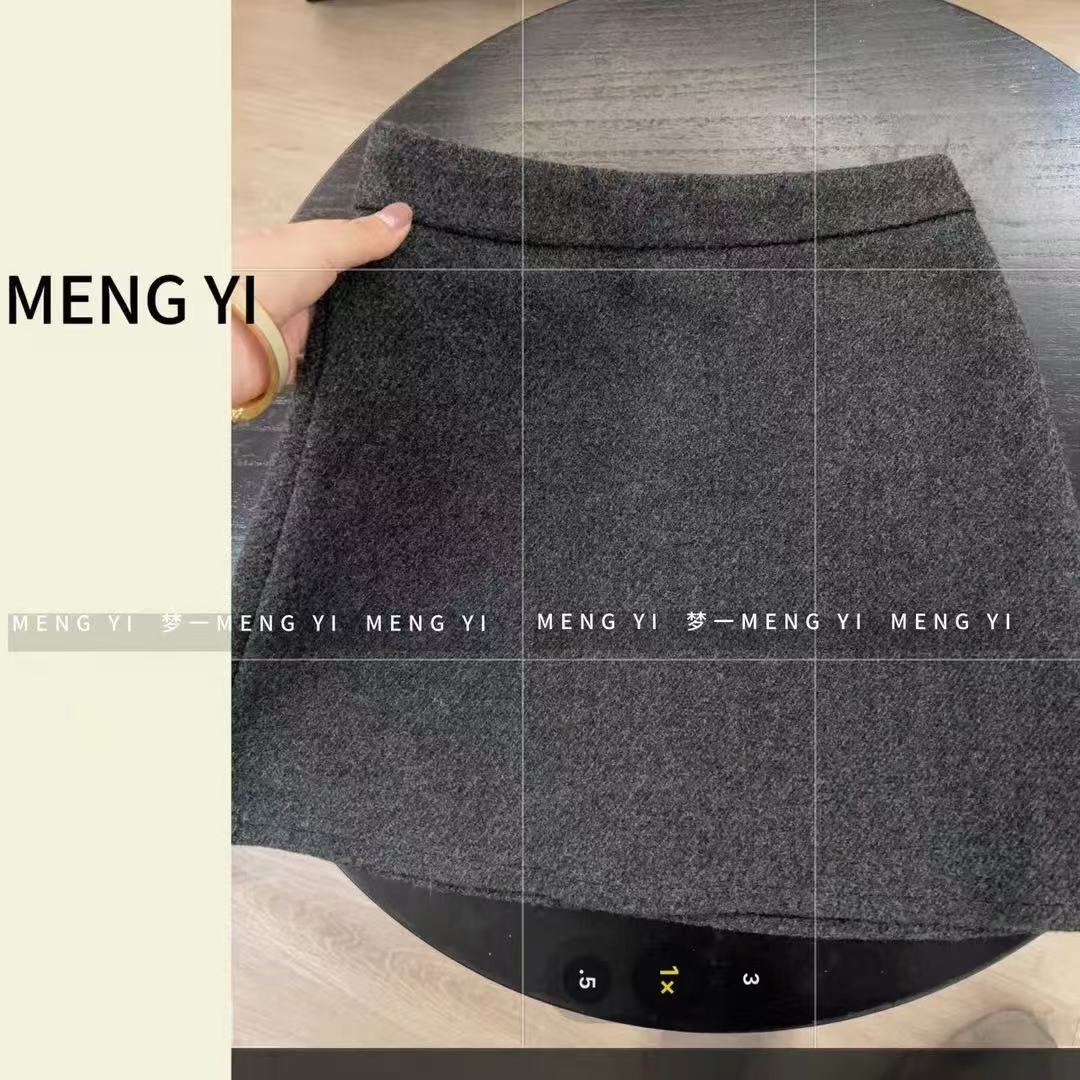 MENGYI毛呢显瘦型好A字半身裙5290