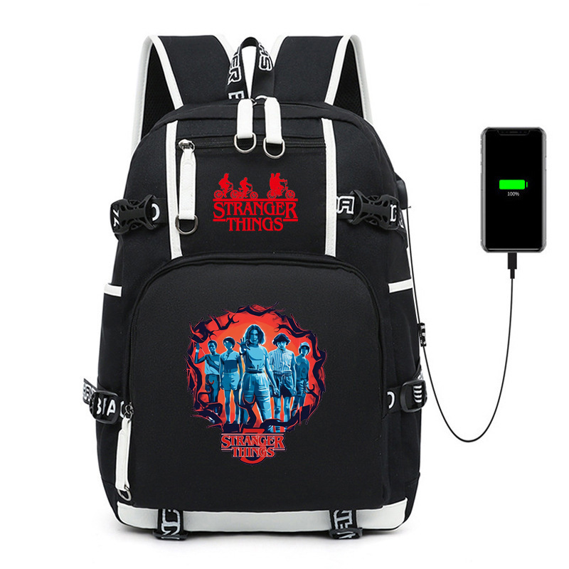 流行怪奇物语青少年学生书包男女休闲旅行双肩背包时尚火影忍者动