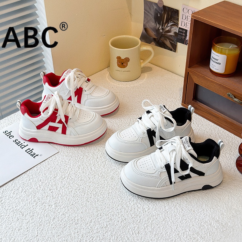 ABC儿童小白鞋春秋季新款男童软底轻便运动鞋中大童休闲女童板鞋