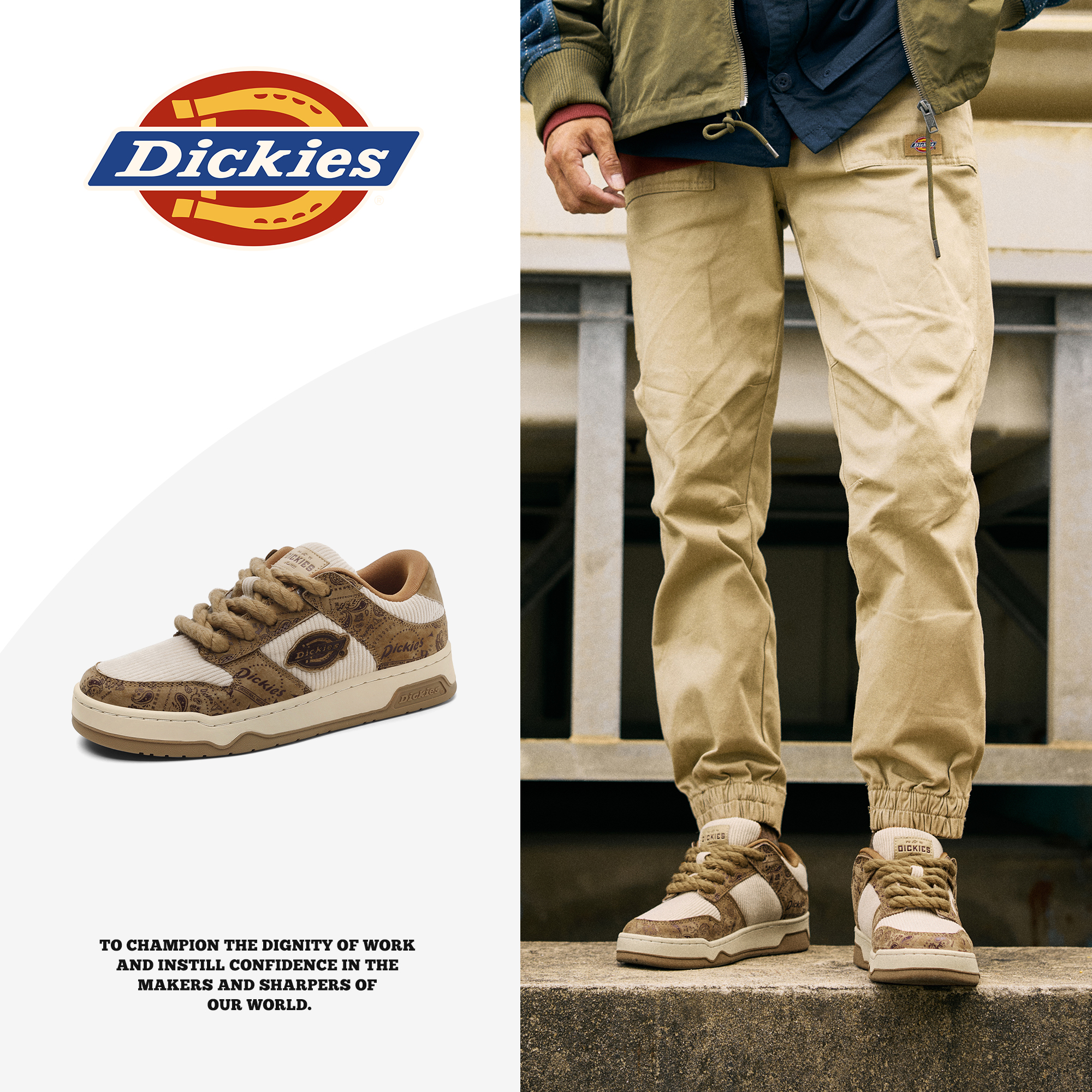 Dickies2025时尚休闲百搭潮鞋低帮鞋秋冬厚底新款面包鞋男鞋板鞋
