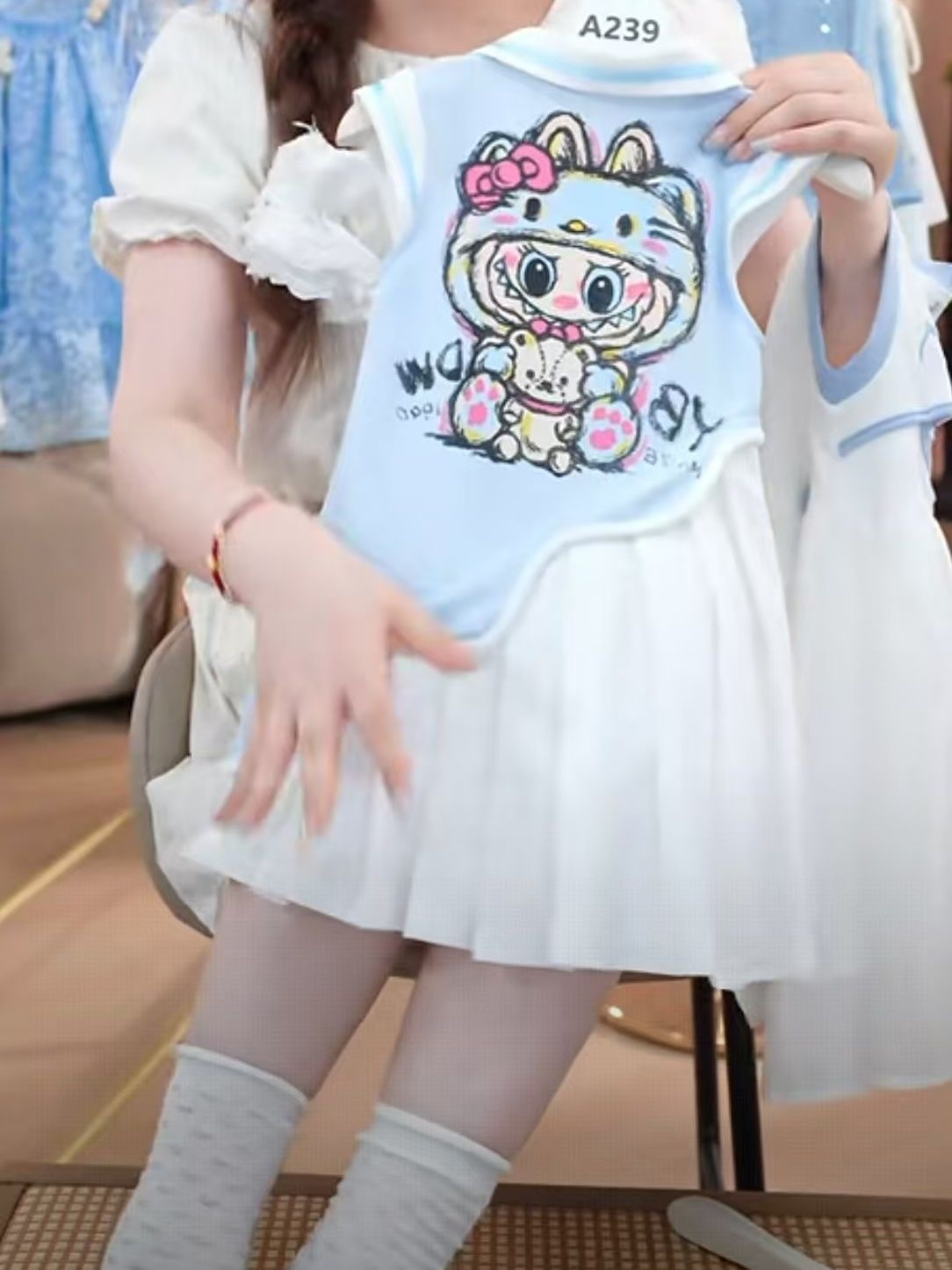 女童连衣裙夏季2025新款儿童拉布卡通裙子女孩夏装学院公主洋气潮