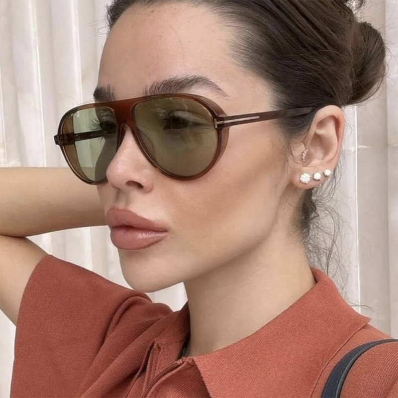 T字小框蛤蟆形太阳镜2025新款女士太阳眼镜时尚墨镜ins茶色眼镜