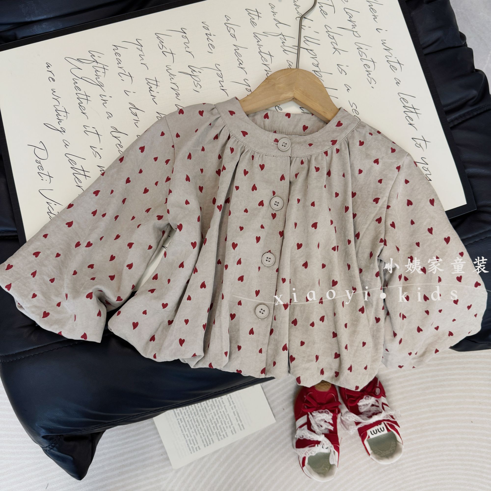 女童装春秋装n森系衬衫2025新款儿童秋季韩版泡泡袖女宝宝上衣