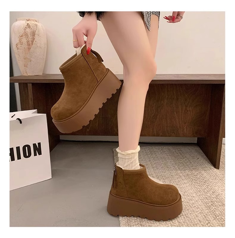 小个子增高马丁靴女真皮2025新款爆款厚底短靴加绒保暖雪地棉鞋