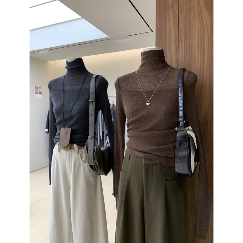 杭州四季青高端女装批发广州十三行欧货高领打底内搭毛衣针织衫