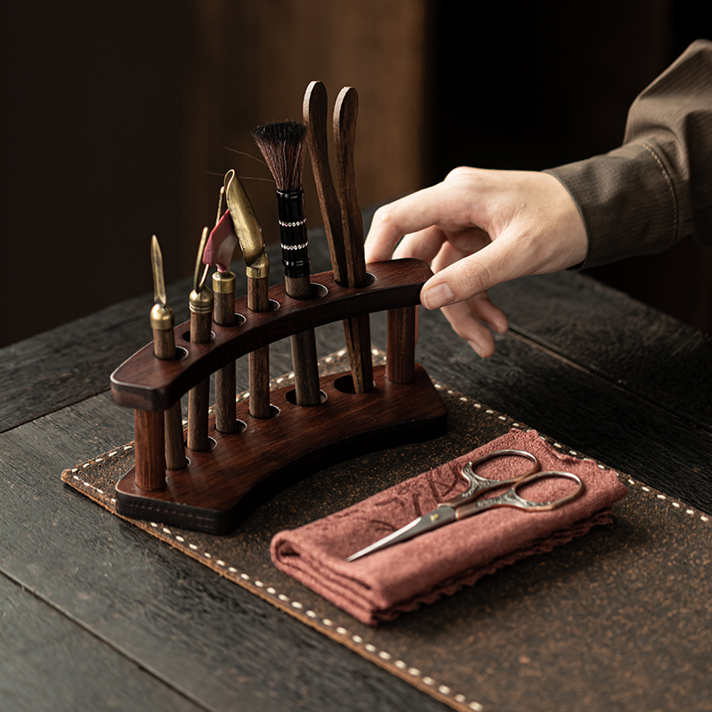 茶道六君子功夫茶具配件茶台盘泡茶工具竹制家用中式茶夹养壶笔