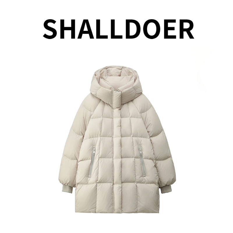 简约连帽中长款棉服2026冬季款设计大气格调冬日优雅气质造型