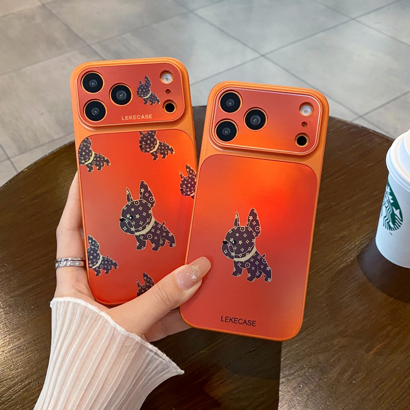 橙色法斗犬秒变苹果17promax手机壳16狗狗15磨砂14羊皮13可爱适用
