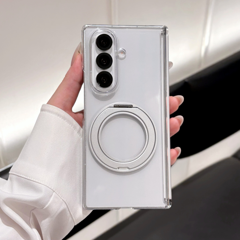 双中轴适用三星zfold7手机壳透明铰链6超薄防摔支架5保护套折叠屏
