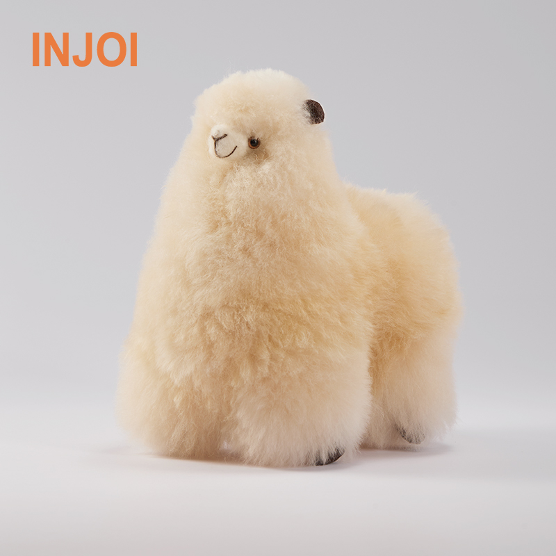 INJOI22公分站姿手工羊驼毛绒儿童玩具公仔玩偶居家节日礼物