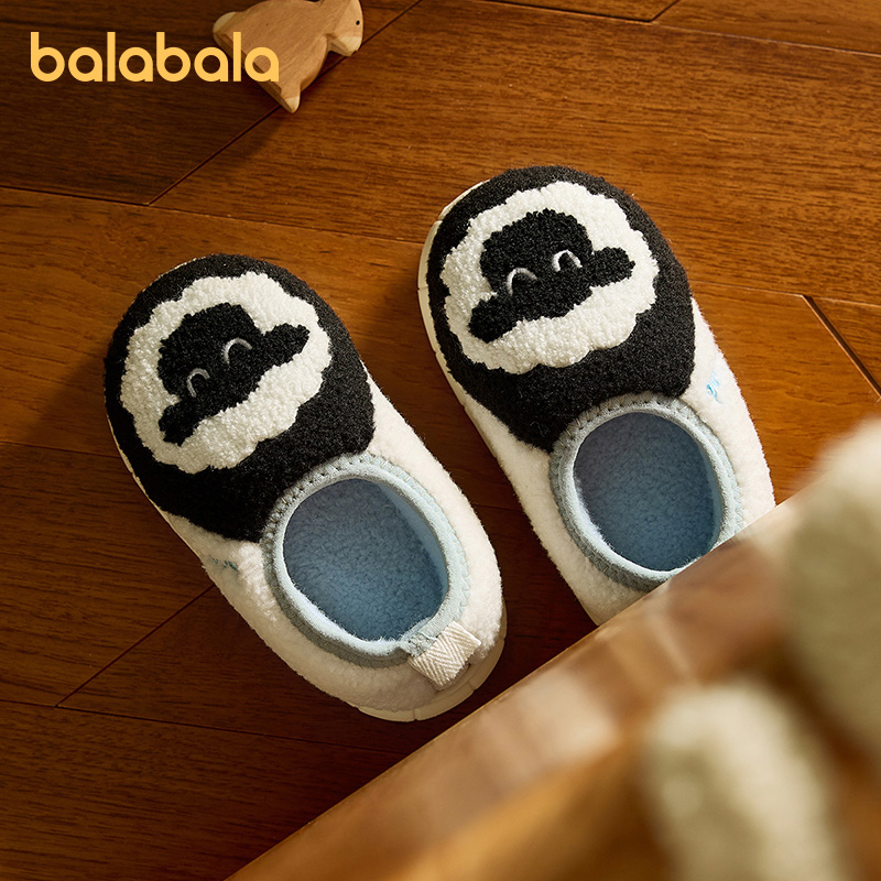 巴拉巴拉儿童包根棉拖鞋男童2025年秋冬可爱小羊居家宝宝棉拖鞋