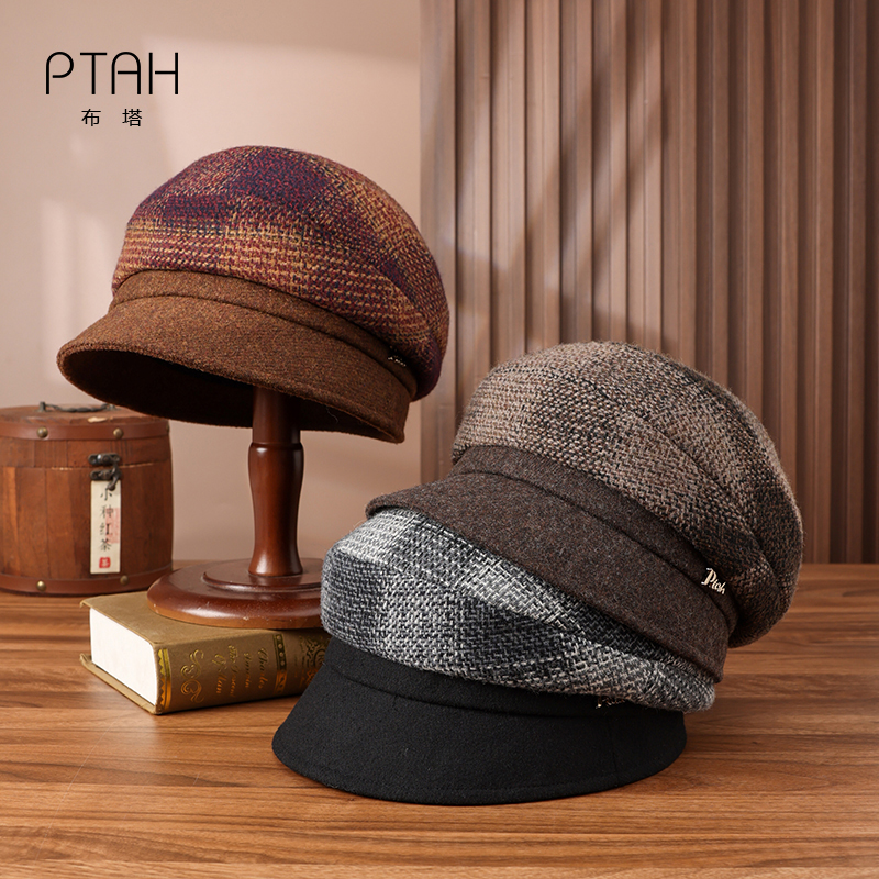 布塔小香风贝雷帽女士秋冬时尚羊毛呢帽保暖时尚气质贝雷帽PT0803