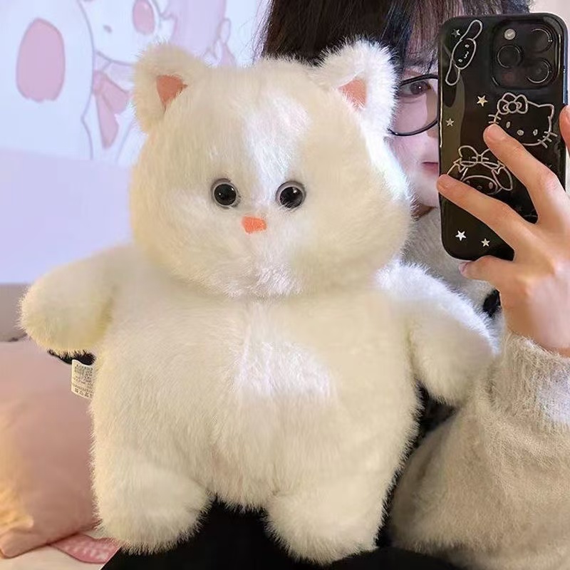 超萌网红可爱白色猫咪毛绒玩具玩偶睡觉它姐公仔白猫男女生日礼物