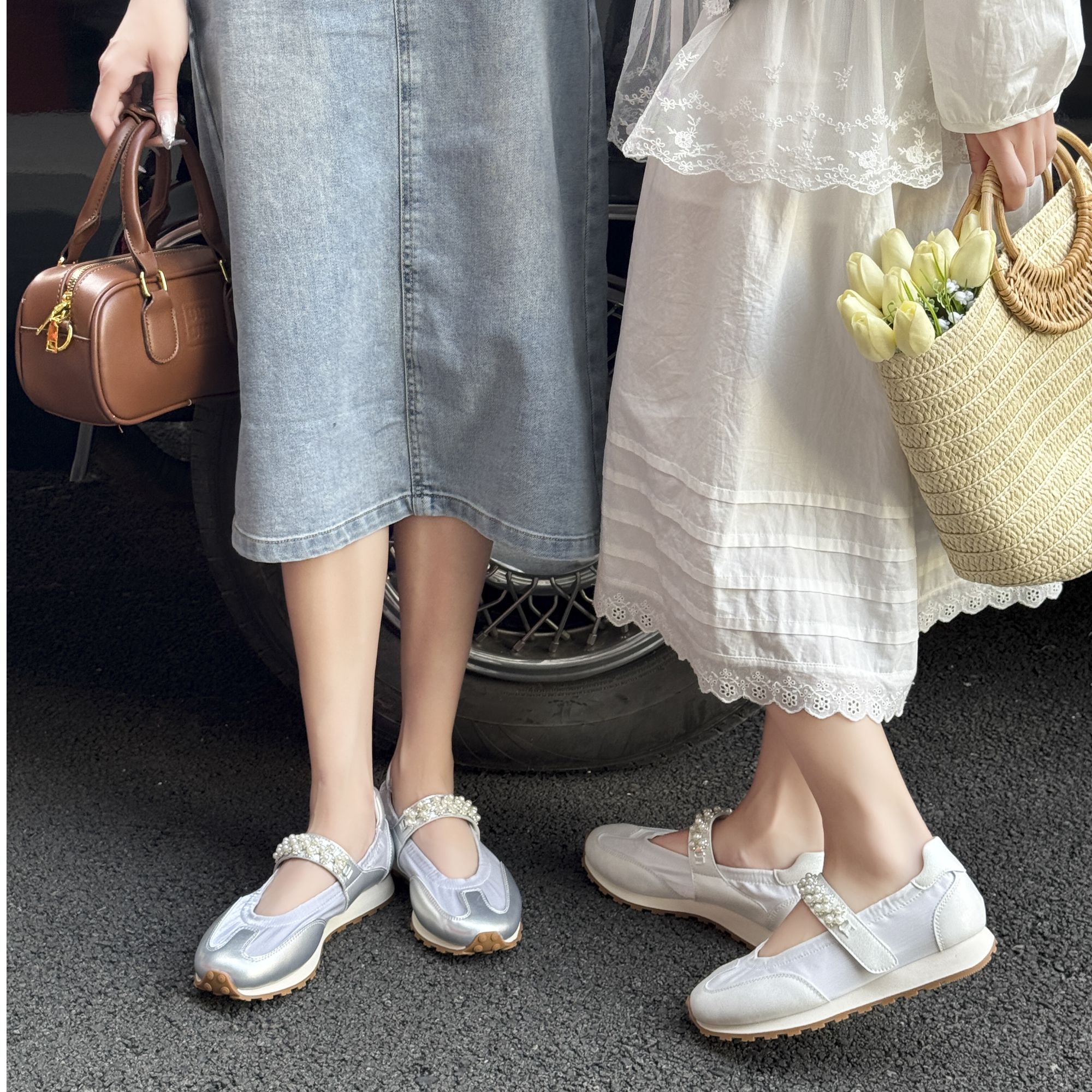 阮老板丨透气时尚珍珠玛丽珍鞋阿甘鞋浅口休闲百搭夏季运动鞋