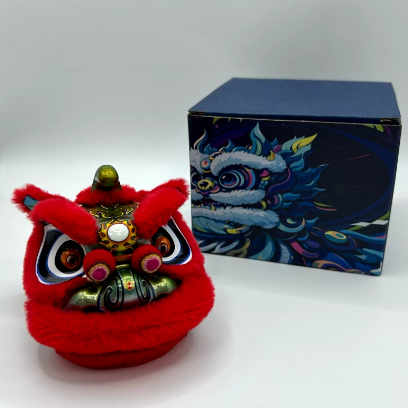 【金属风渐变绿】醒狮摆件车载居家摆件醒狮工艺品礼品收藏