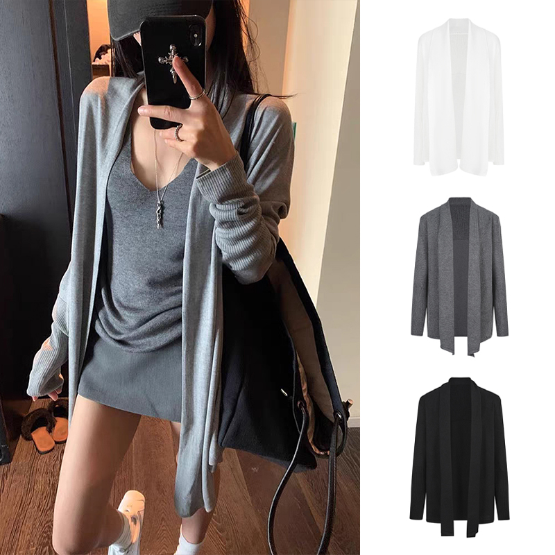 Moses Queen/魔西女王RO纸片人针织开衫中长款慵懒风防晒空调开衫