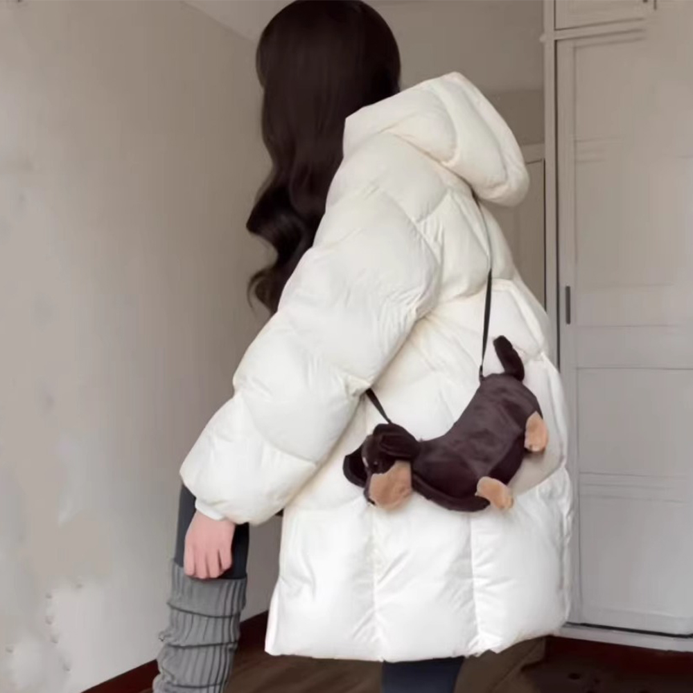 小个子中长款云朵泡芙羽绒棉服女2025冬季新款慵懒感韩系棉袄外套