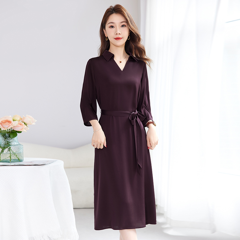 水墨佳人夏季新款桑蚕丝真丝长款连衣裙82501119