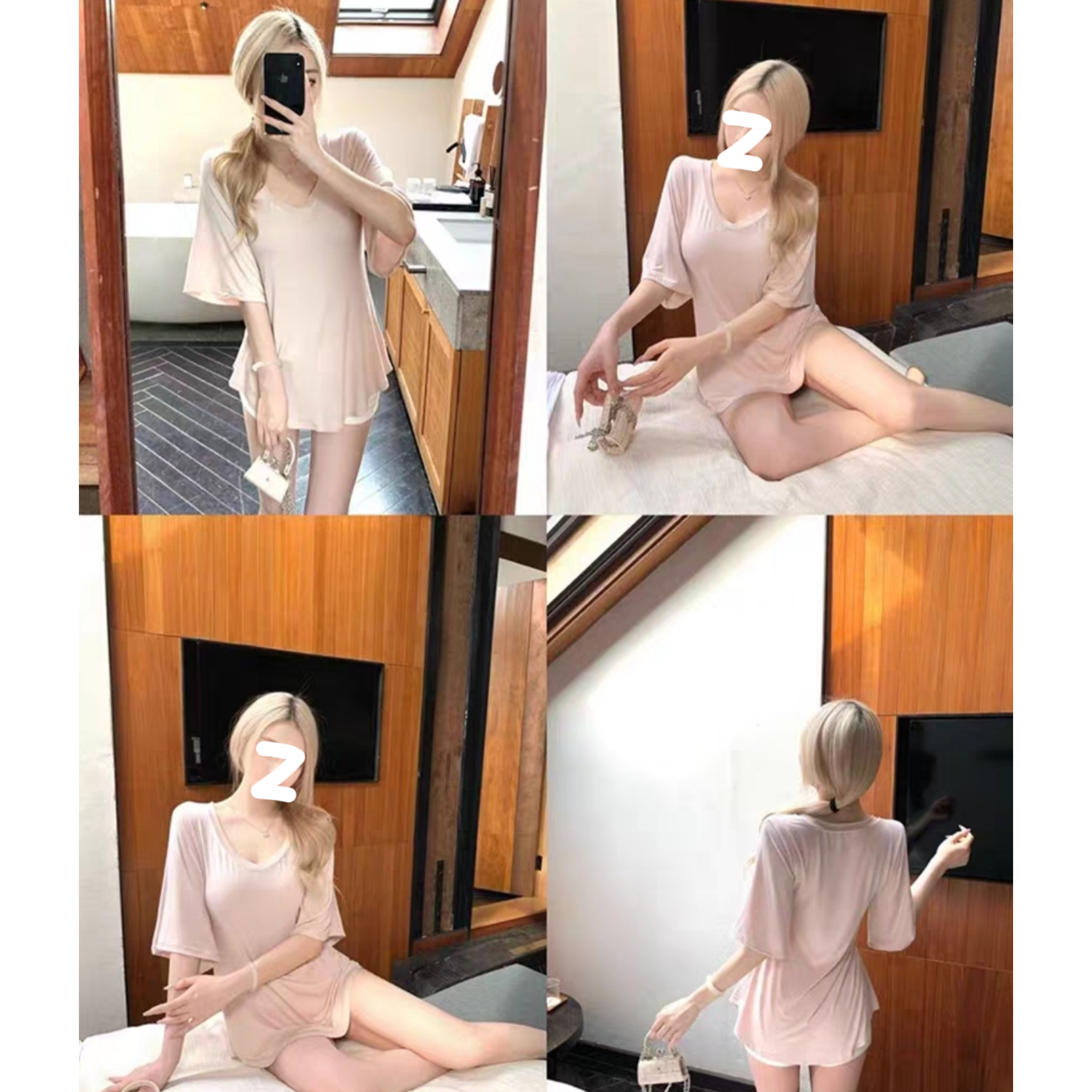 【冰皮面膜T】慵懒松弛感半袖V领 休闲宽松显瘦遮肉上衣短袖T恤女