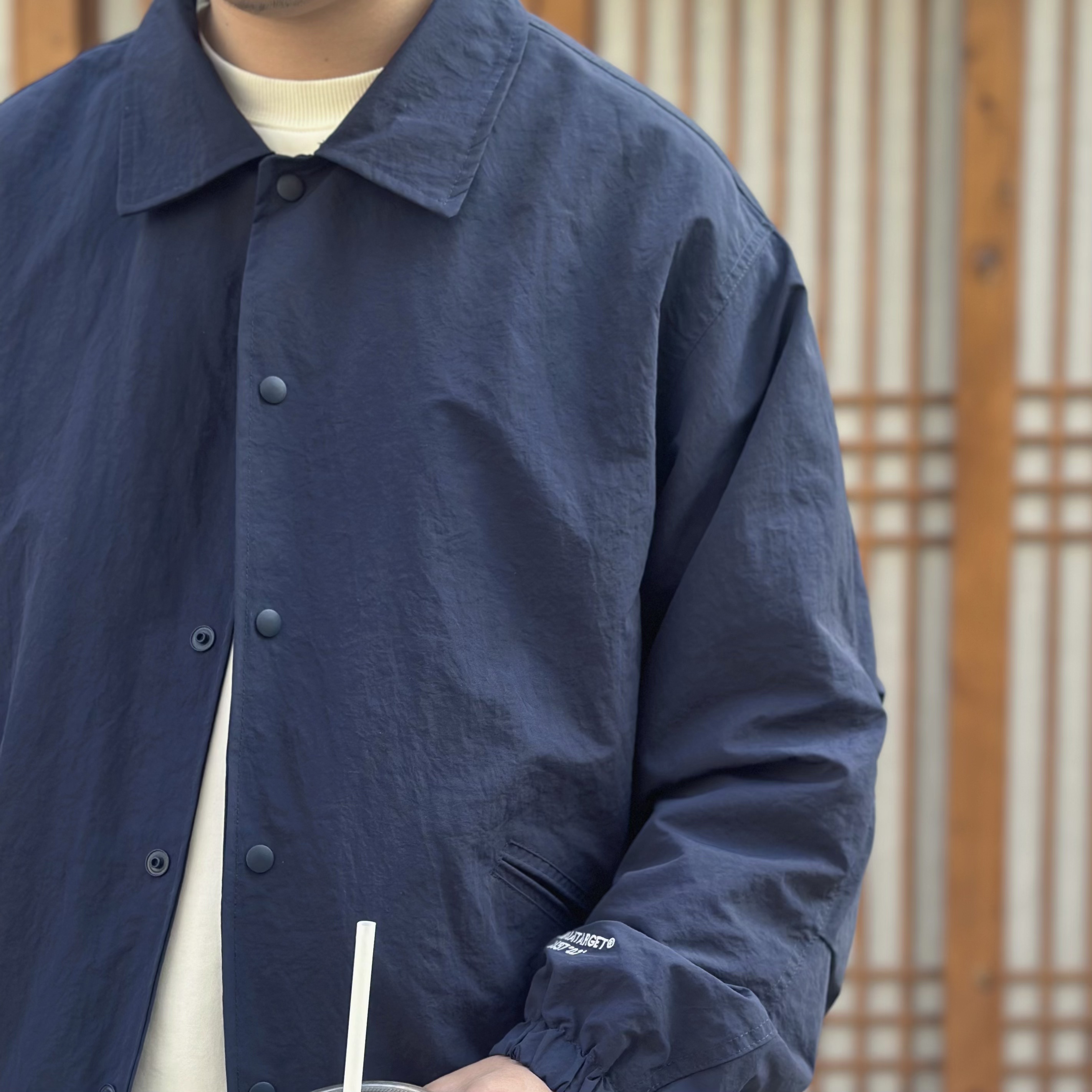 日系防泼水教练夹克廓形cityboy复古宽松外套男春秋简约款外套