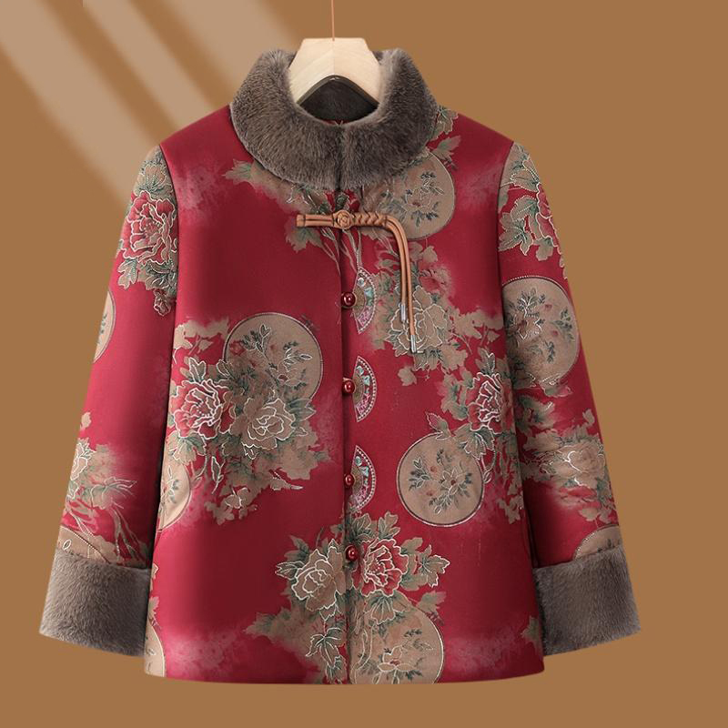 【日常新中式】老年妈妈冬装外套奶奶加绒加厚棉衣老人太太唐装棉袄