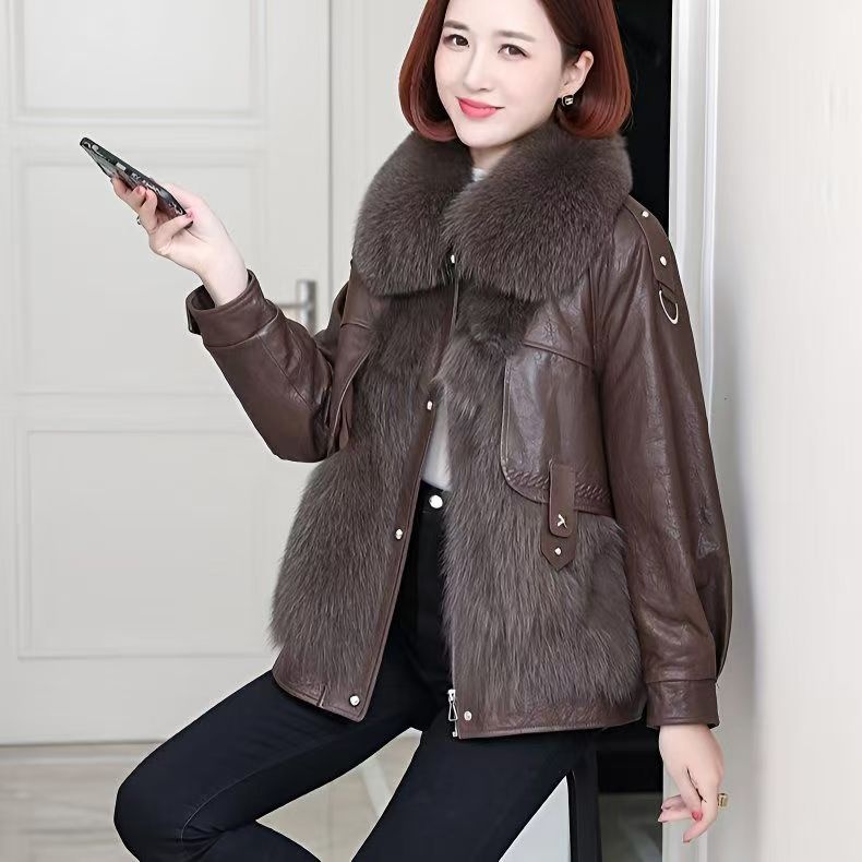 新款冬女士高端奢华洋气短款小个子外套--356