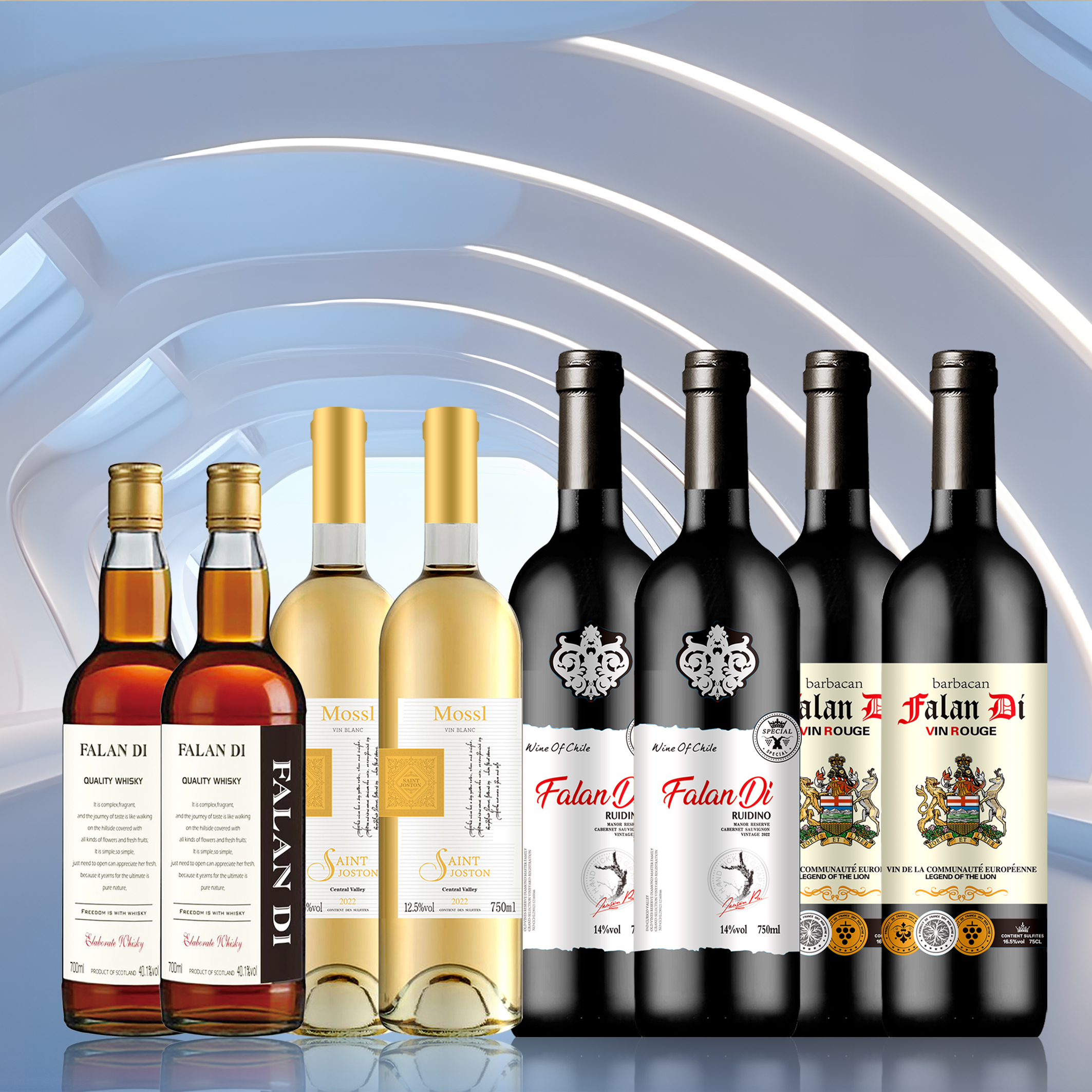 雄狮骑士干红葡萄酒750ML*2+瑞迪诺2+桑达拉2+干白2