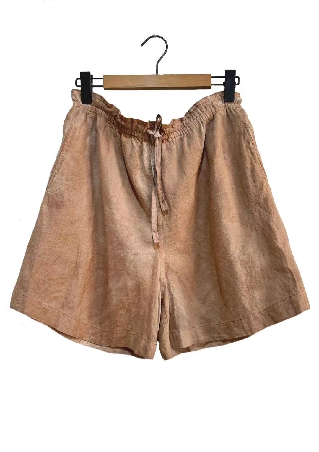 妝點家   左岸迷香   棉  植物染（柿子 红茶） 短裤  Z25SS 3029